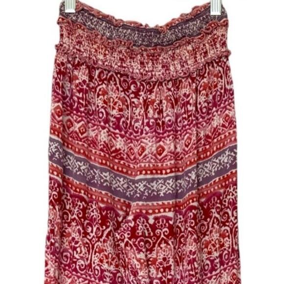 Aqua Set - Top & Wide Leg Pants Smocked Palazzo Pants Boho Hippie Womens Size XS - Picture 10 of 15